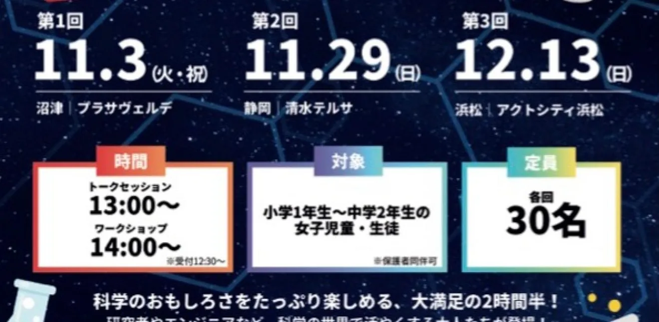 科学体験イベント~サイエンスの世界にふれる1日~【浜松市】の案内