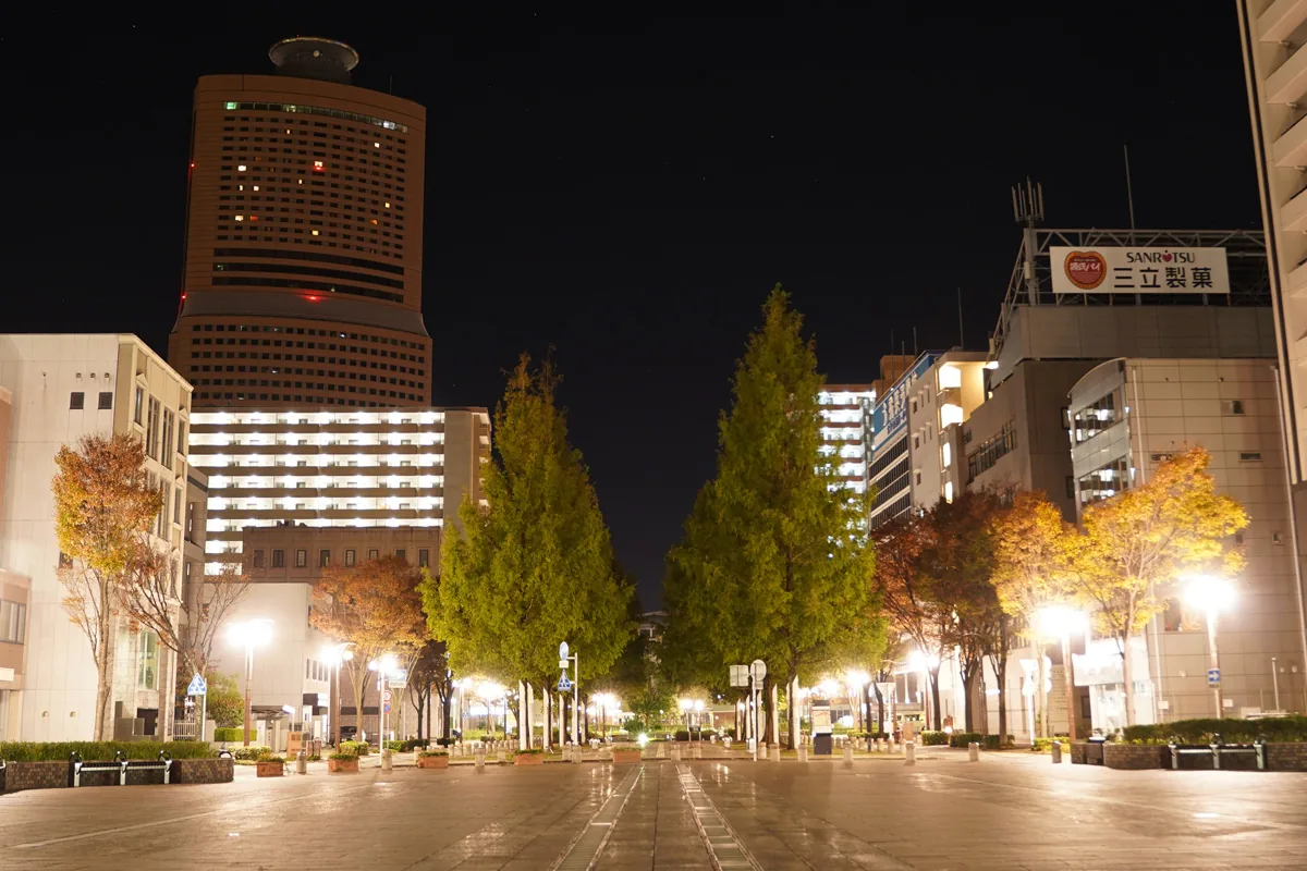 まちなか天体観察会の今回の案内に掲載されたアクト通りの夜景