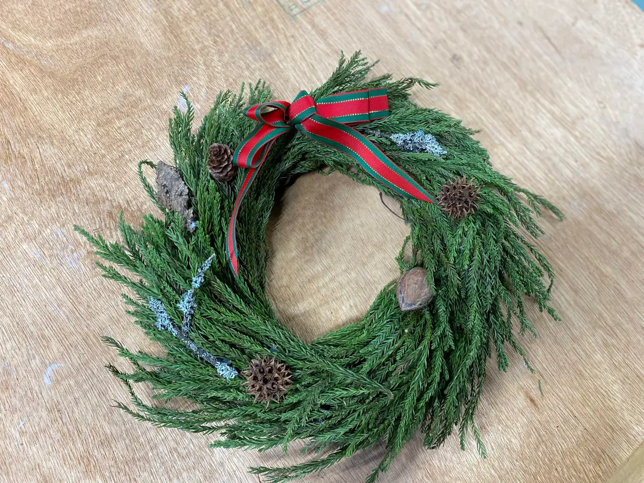 公式案内に掲載されたスギの葉のクリスマスリースの作品例