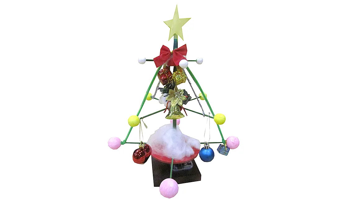 今回の主催案内に掲載されている、オルゴールのクリスマスツリーの完成見本