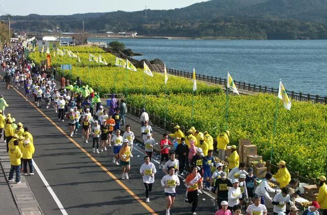 第44回いぶすき菜の花マラソン大会の公式案内に掲載された写真