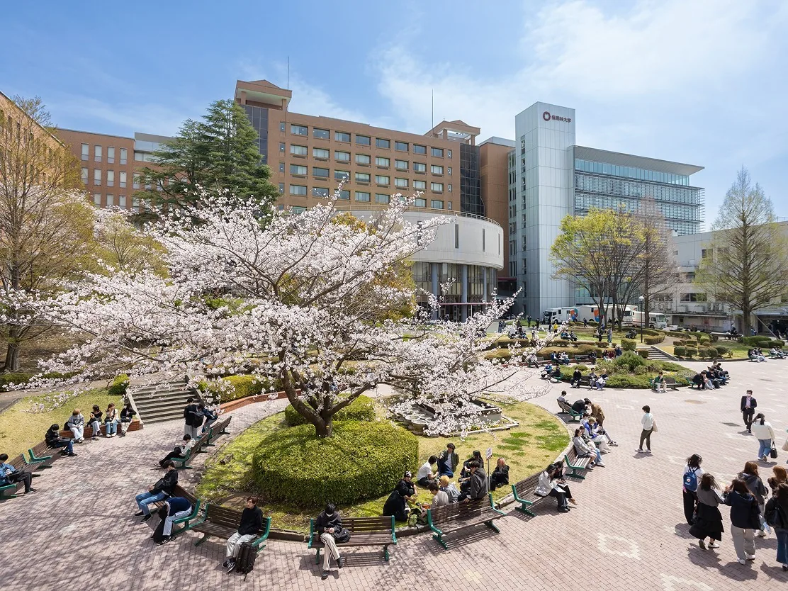 桜李祭の会場、桜美林大学町田キャンパスの校舎と広場