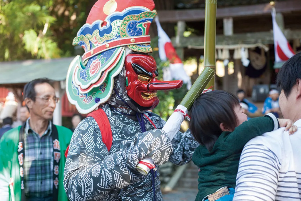高城天宝神社秋祭りのオニ（公式紹介の参考写真）