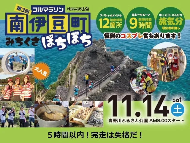 第3回 南伊豆町みちくさぼちぼちフルマラソンの公式告知ポスター