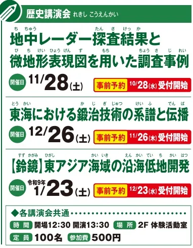歴史講演会「地中レーダー探査結果と微地形表現図を用いた調査事例」の開催案内