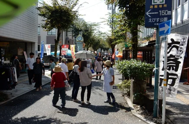 秋の中山道六斎市まつりの公式案内に掲載された写真
