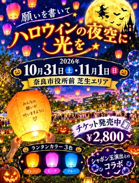 2026年10月31日・11月1日 奈良市役所前のハロウィンナイト・スカイランタン開催案内