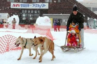 なよろ雪質日本一フェスティバルの公式案内に掲載された写真
