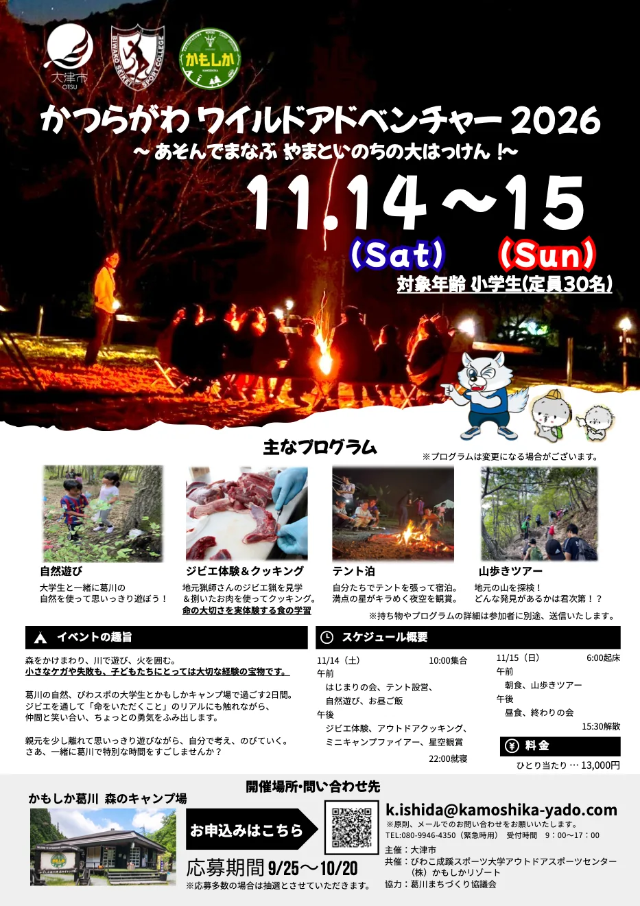 かつらがわワイルドアドベンチャー2026の開催日・内容・募集案内チラシ