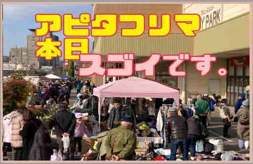 主催会場案内に掲載された、アピタけいはんなフリマの参考会場写真