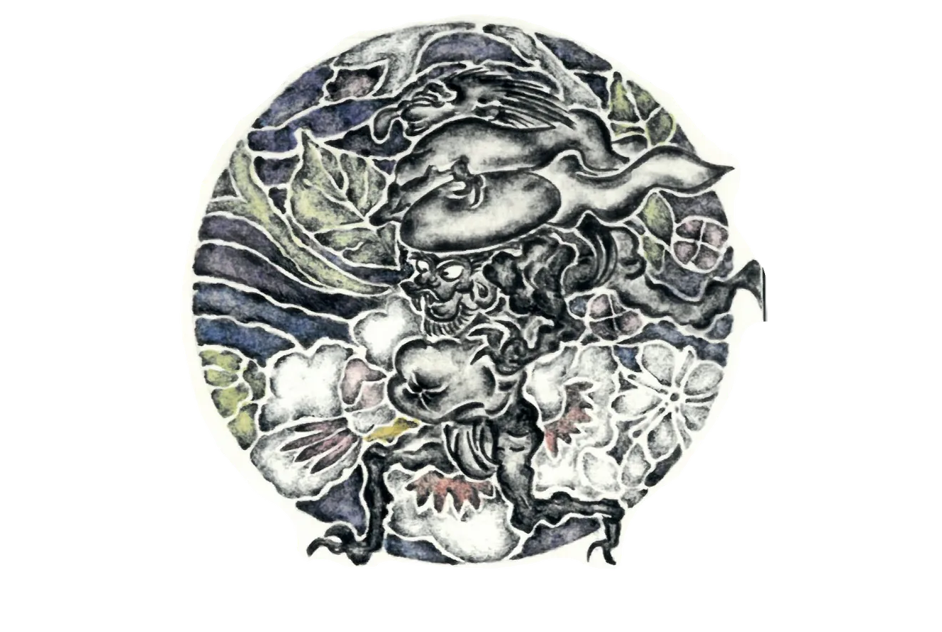 妖怪を描くワークショップの紹介作品