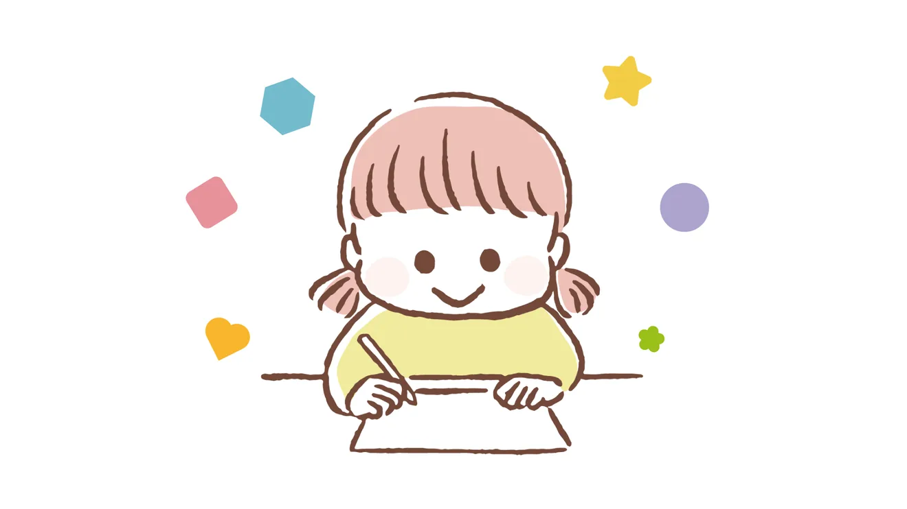 AI×3Dプリント体験の案内に使われている、絵を描く子どものイラスト