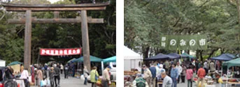 静岡護国神社蚤の市の現行公式案内に掲載された紹介用の過去の会場写真